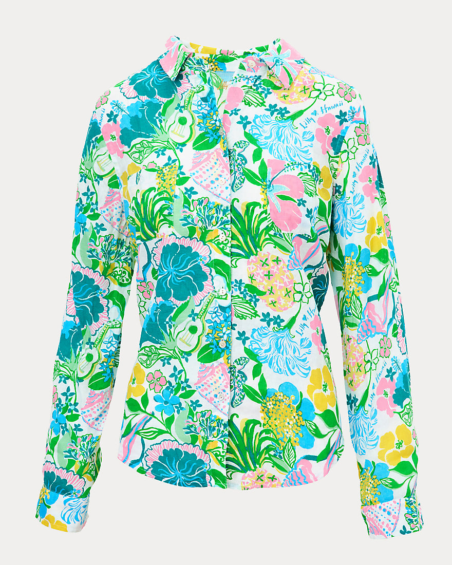 Sea View Button Down Top