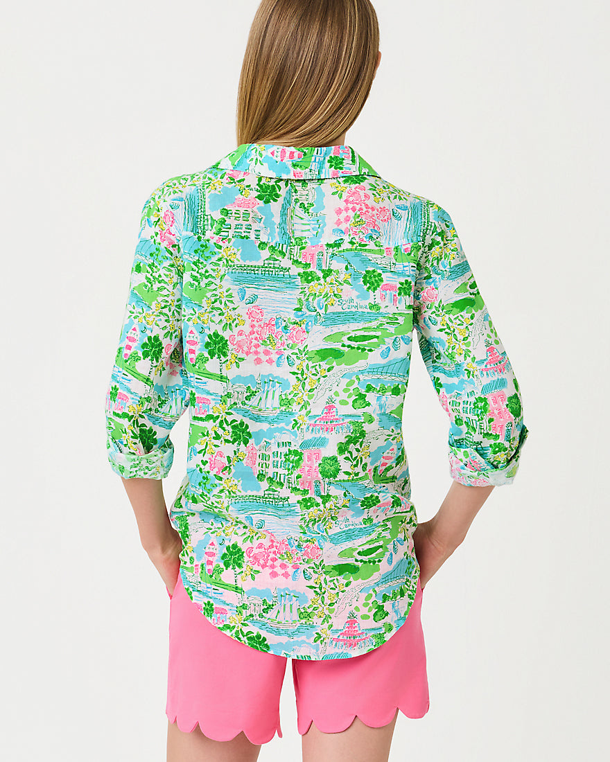 Sea View Button Down Top