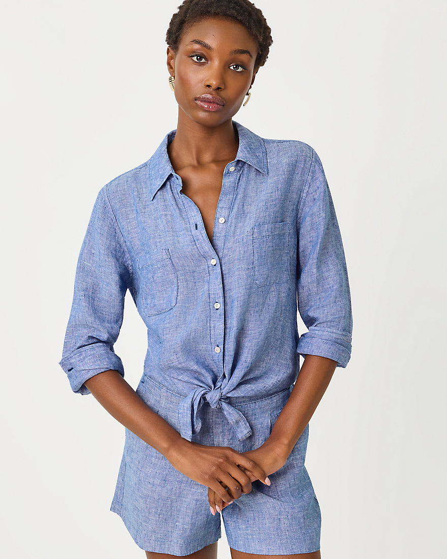 Sea View Button Down Top