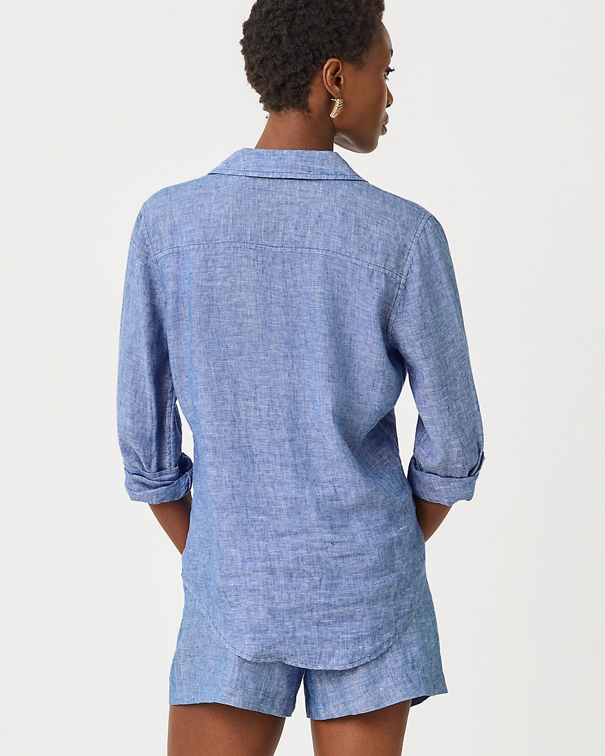 Sea View Button Down Top