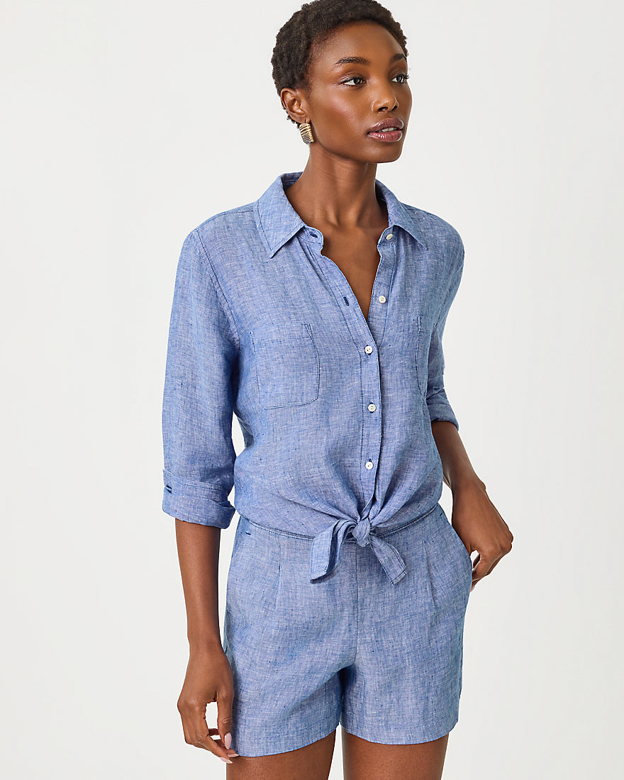 Sea View Button Down Top