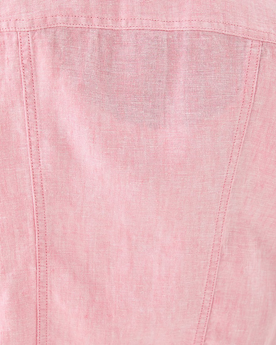 Seaspray Linen Jacket - Conch Shell Pink X Resort White