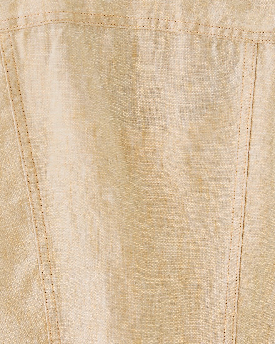 Seaspray Linen Jacket - Wicker Tan X Resort White
