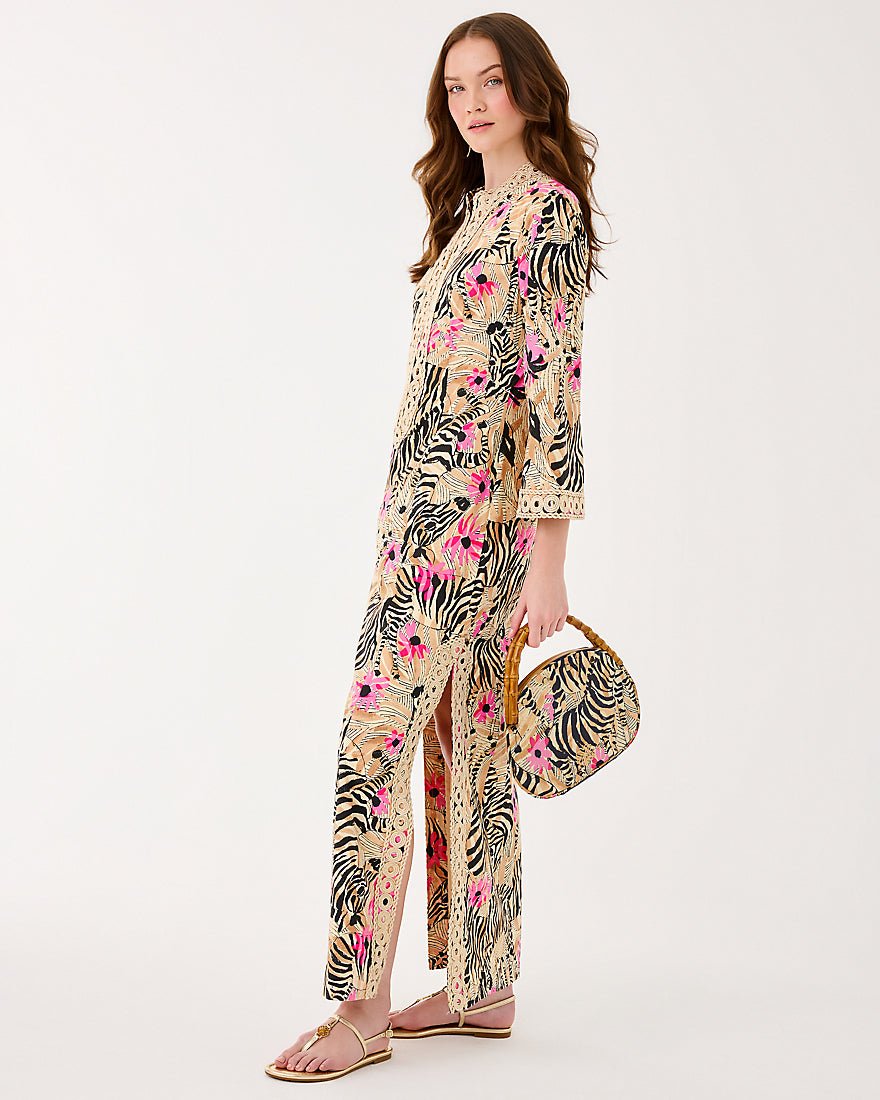 Lilly Pulitzer - Shealyn Three Quarter Sleeve Stretch Cotton Maxi Dress - Rutabaga El Morocco