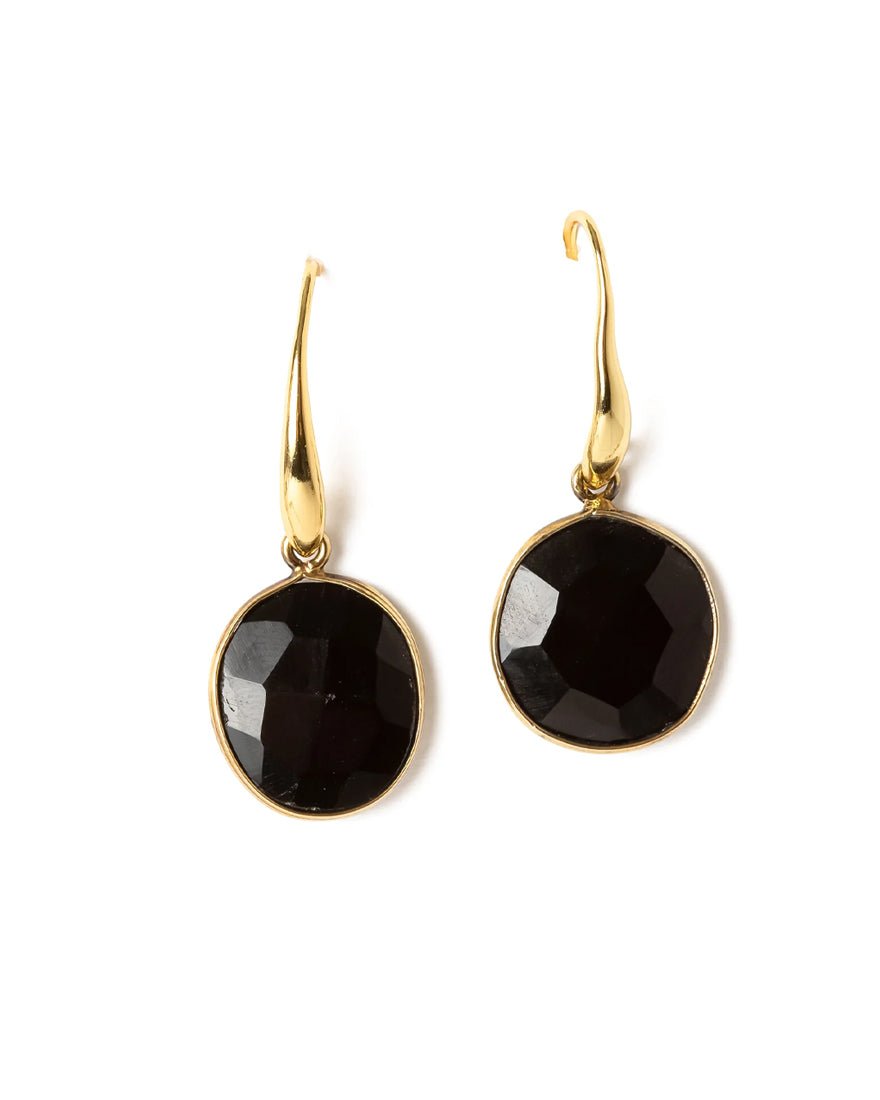 Shiro Drop Earrings - Black Spinel