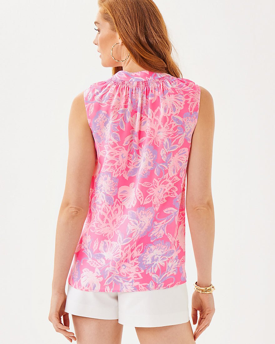 Sleeveless Elsa Top - Rousseau Pink Zen Garden
