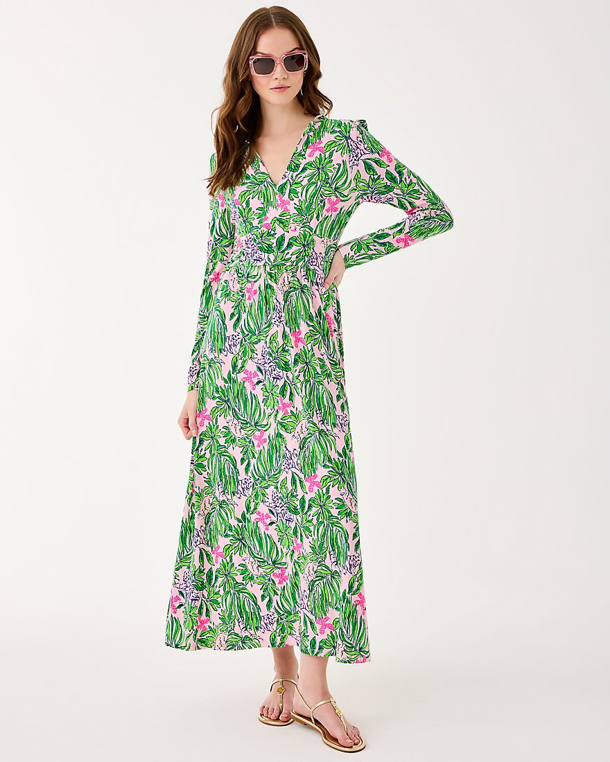 Solene Midi Dress - Conch Shell Pink Roaring With Joy