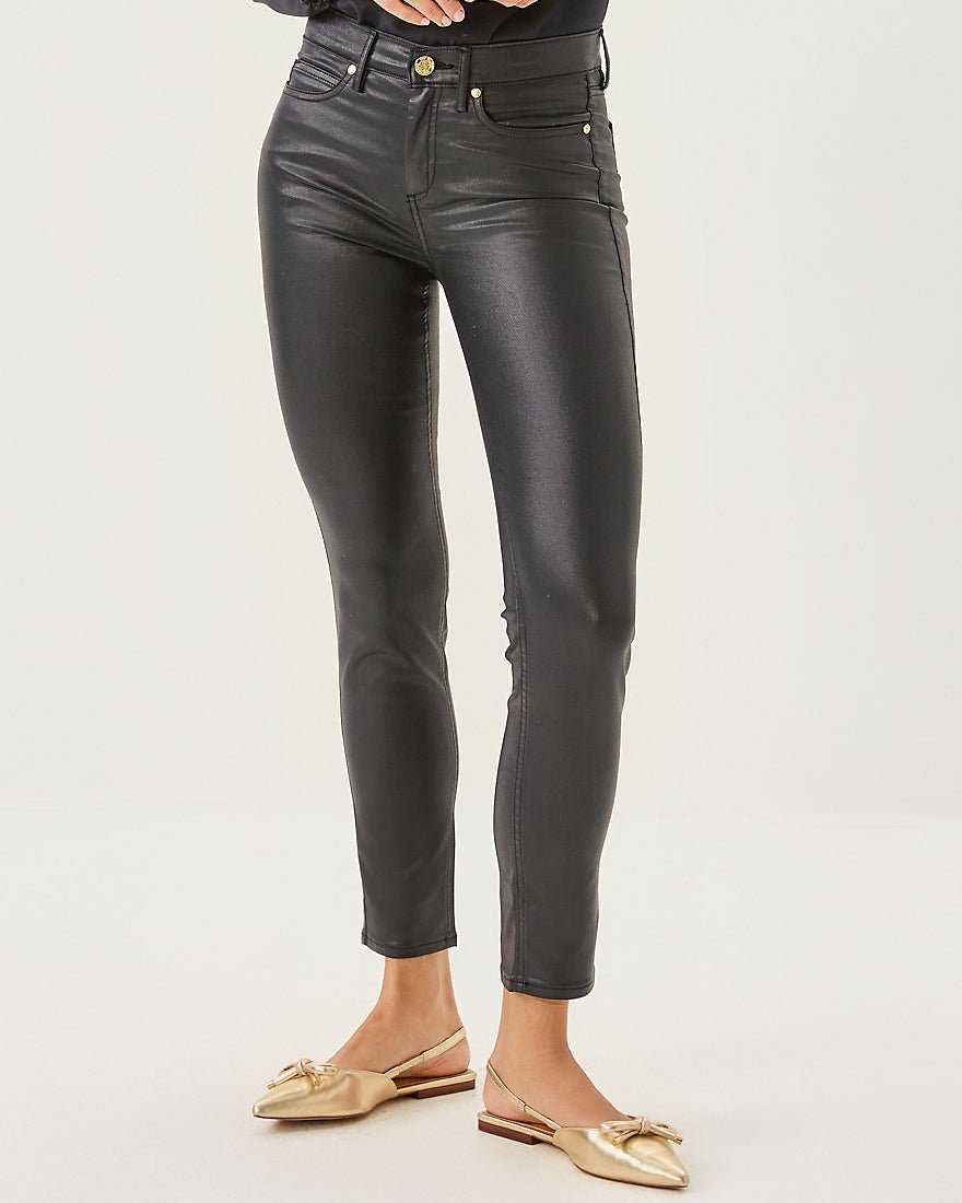 South Ocean High Rise Coated Skinny Jean - Noir