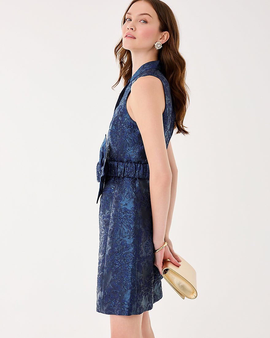 Lilly Pulitzer - Tazie Dress - Low Tide Navy Nightshade Brocade