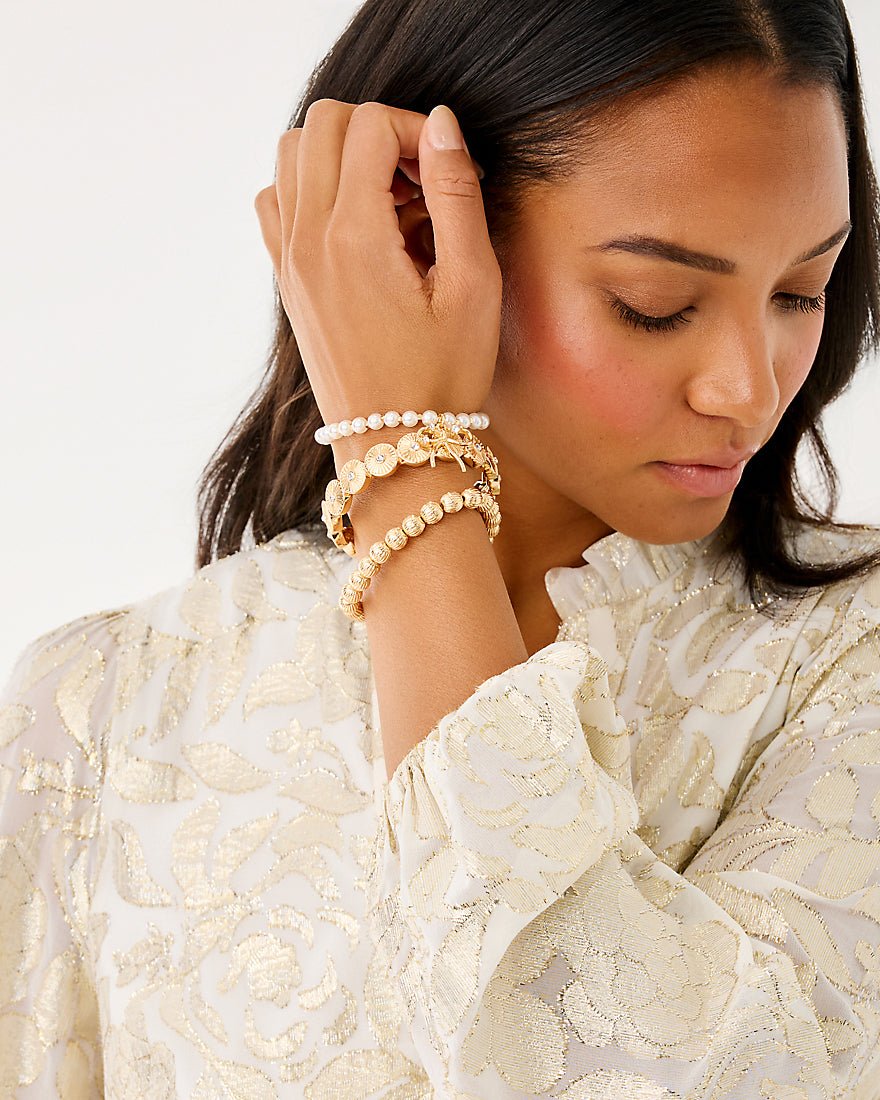 Tis The Season Bracelet Set - Gold Metallic