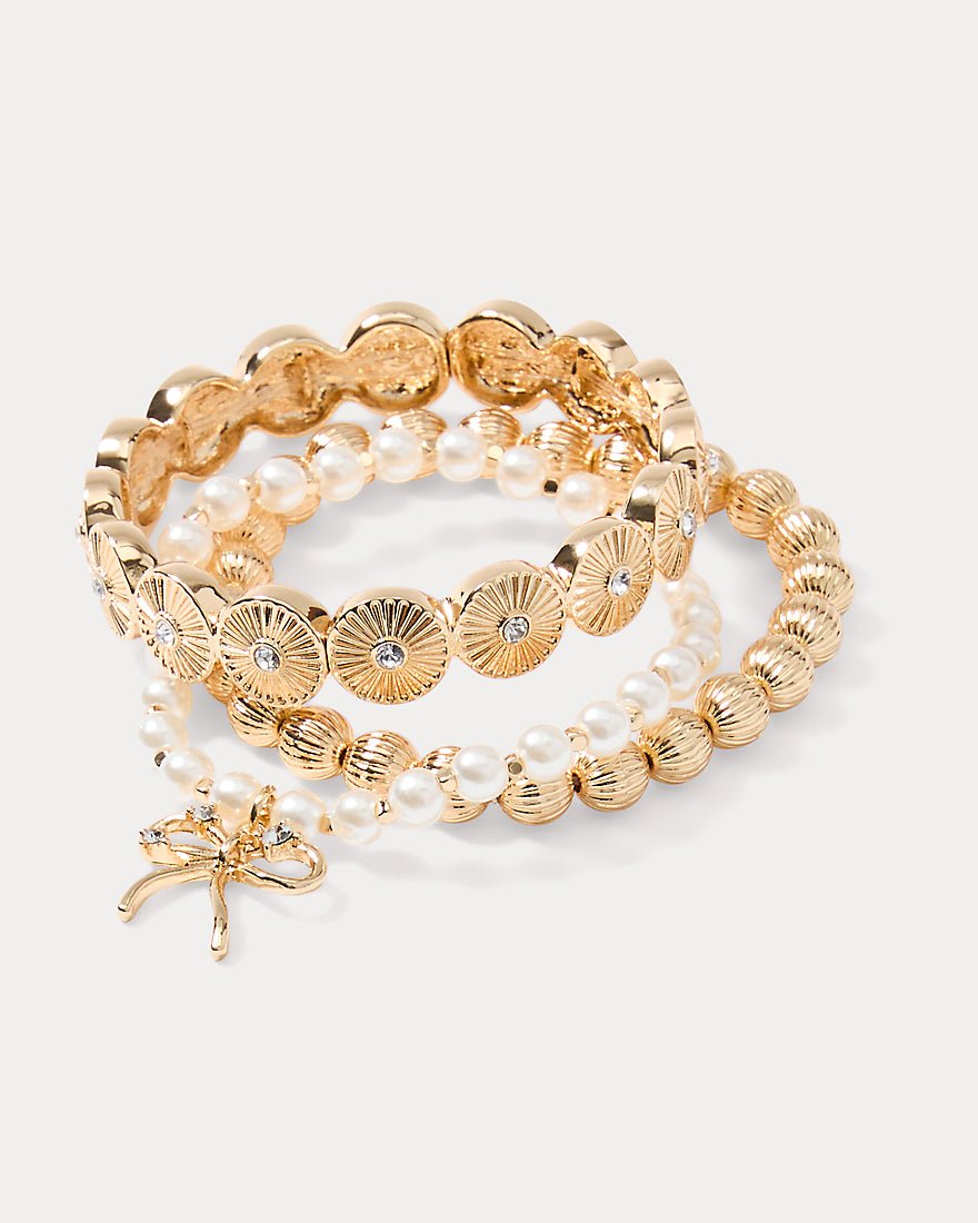 Tis The Season Bracelet Set - Gold Metallic