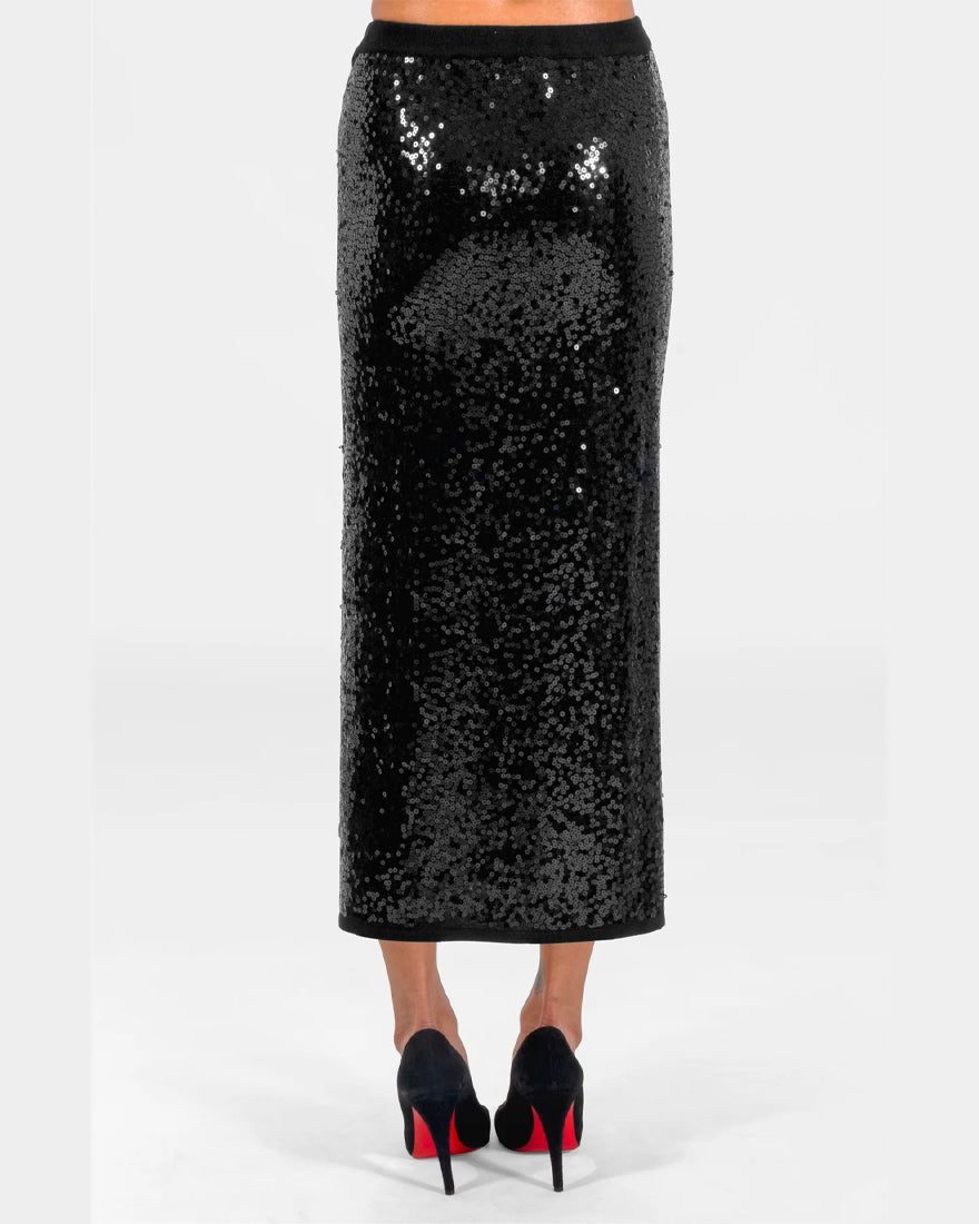 Gretchen Scott - Twinkle Maxi Skirt - Black Met Ball Twinkle