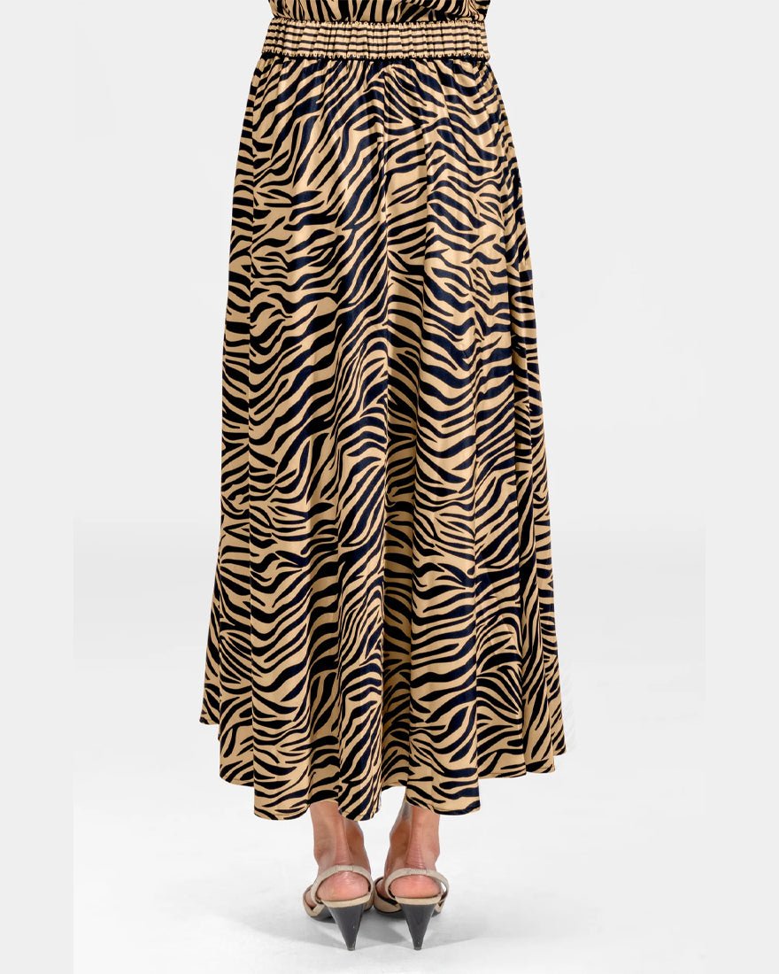 Twirl Skirt - Animal Instincts Zebra Khaki