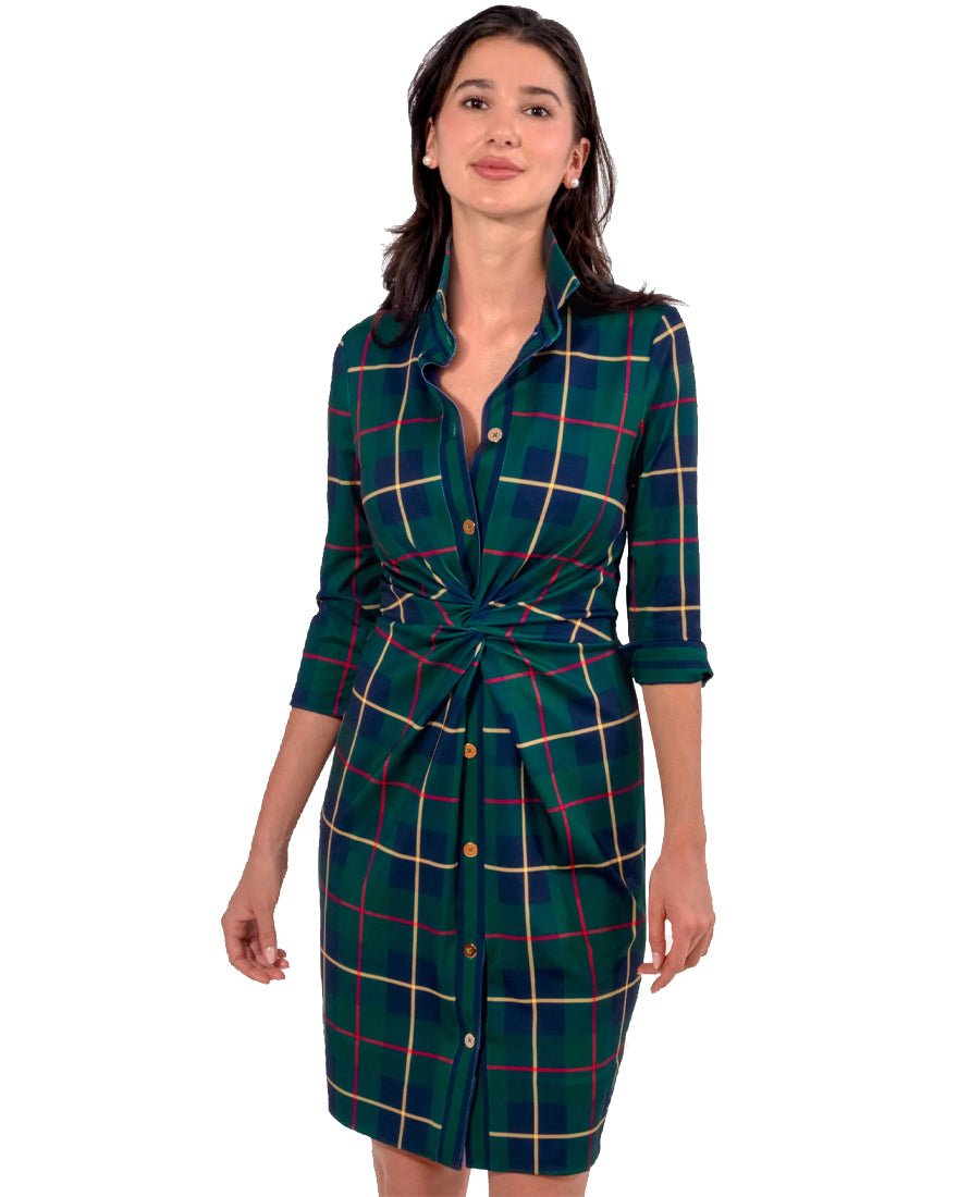 Twist And Shout Dress - Plaidly Cooper Green Multi