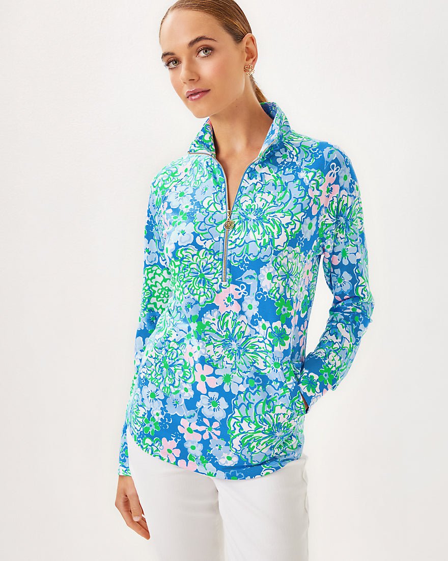 Upf 50 Plus Skipper Popover - Sunwashed Blue Plumes In Bloom