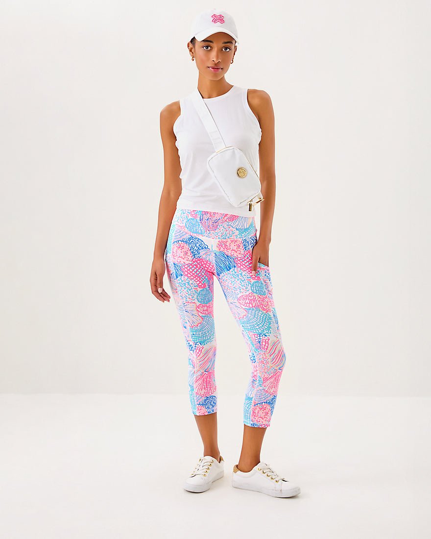 Weekender High Rise Crop Legging Upf 50 Plus - Multi Roar Of The Seas