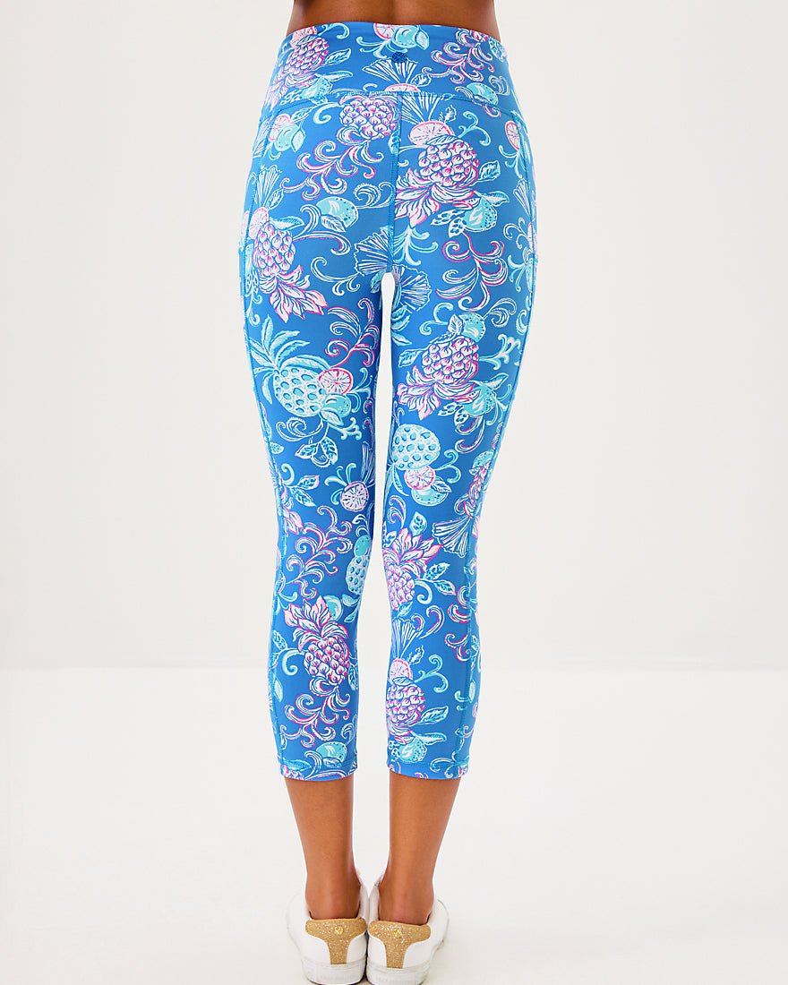 Weekender High Rise Crop Legging Upf 50 Plus - Sunwashed Blue Citrus Crush