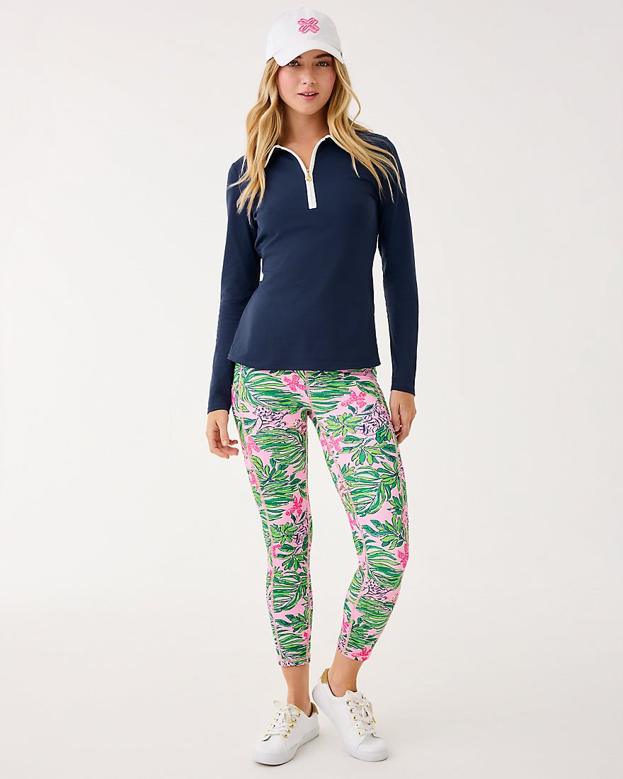 Weekender High Rise Midi Legging Upf 50 Plus - Conch Shell Pink Crossgrain Roaring With Joy