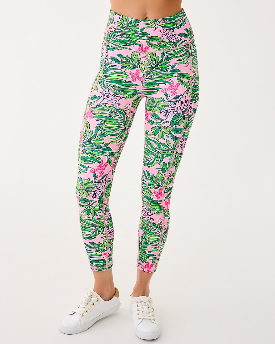 Weekender High Rise Midi Legging Upf 50 Plus - Conch Shell Pink Crossgrain Roaring With Joy