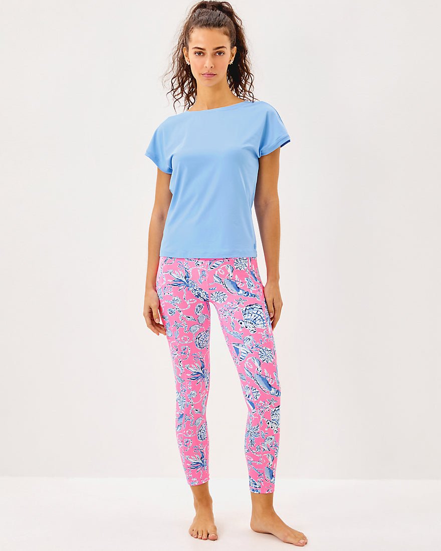 Weekender High Rise Midi Legging Upf 50 Plus - Rousseau Pink Barefoot Beachcombers