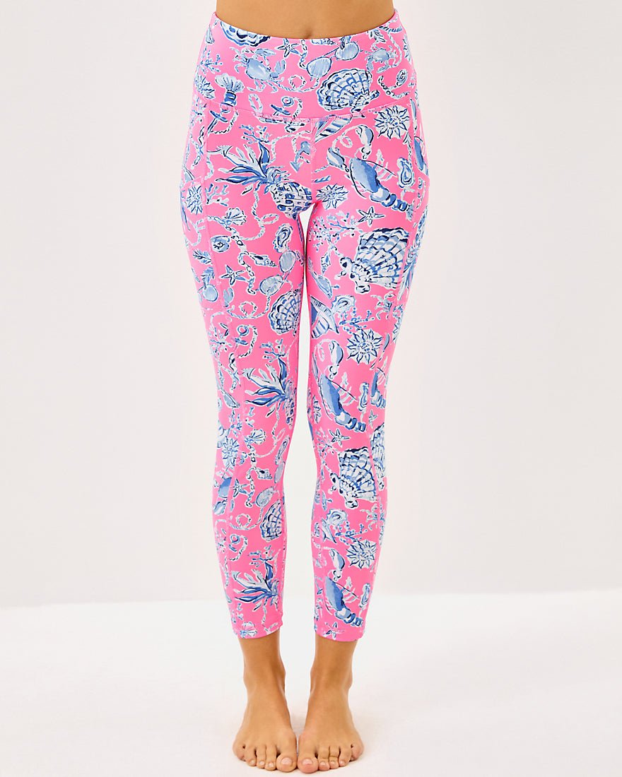 Weekender High Rise Midi Legging Upf 50 Plus - Rousseau Pink Barefoot Beachcombers