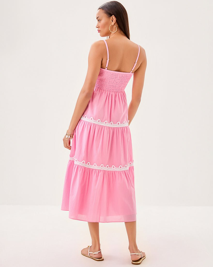 Zanna Cotton Midi Dress - Sapphire Pool