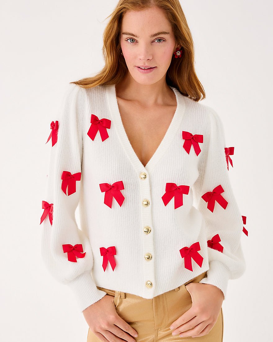 Zarie Cardigan - Coconut Party Bows