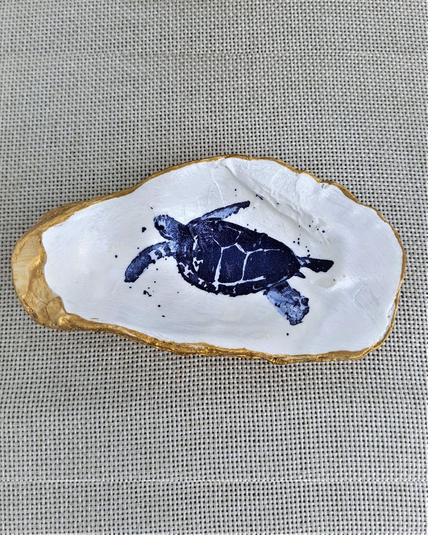 Blue Door Vibes - Decoupage Seashell Oyster - Tortoise