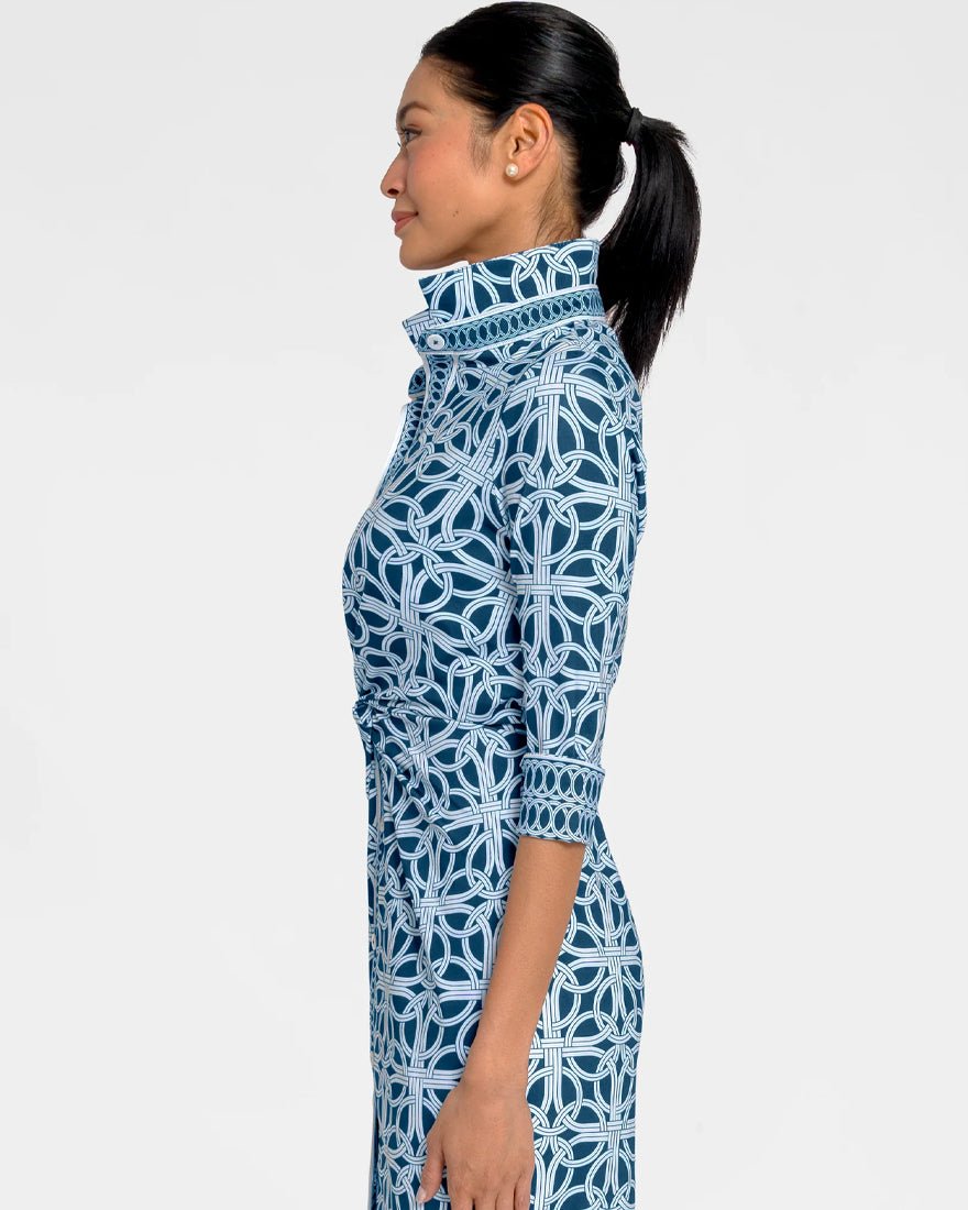 Twist And Shout Dress - Navy Ring Toss