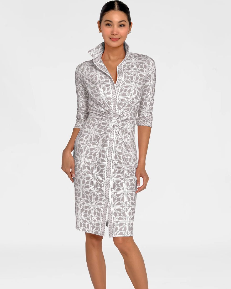 Twist And Shout Dress - Khaki Ring Toss
