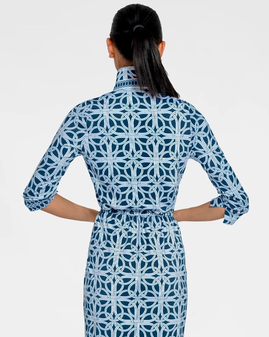 Twist And Shout Dress - Navy Ring Toss