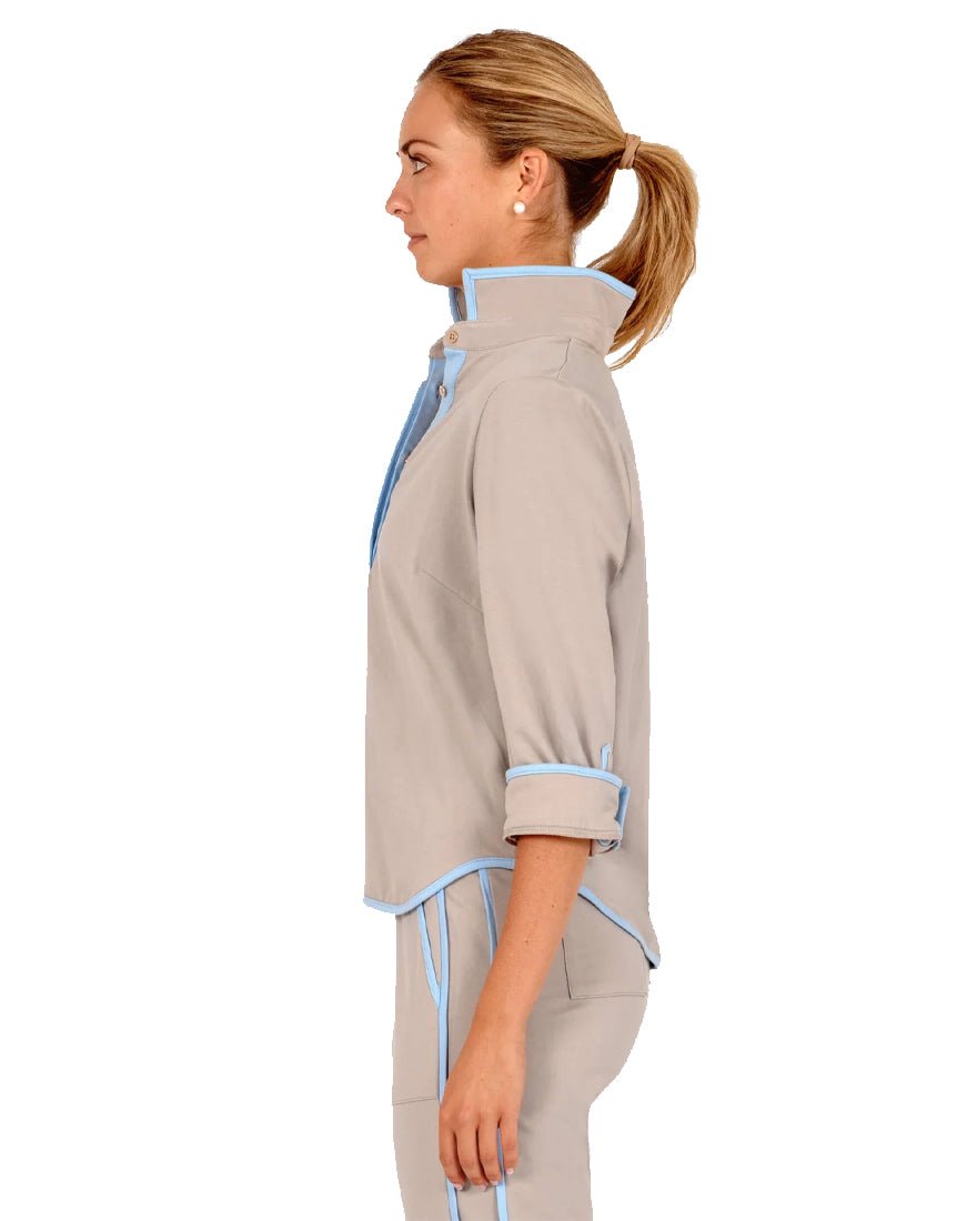 Gretchen Scott - Trim It Up Pop Over Top - Grey Peri