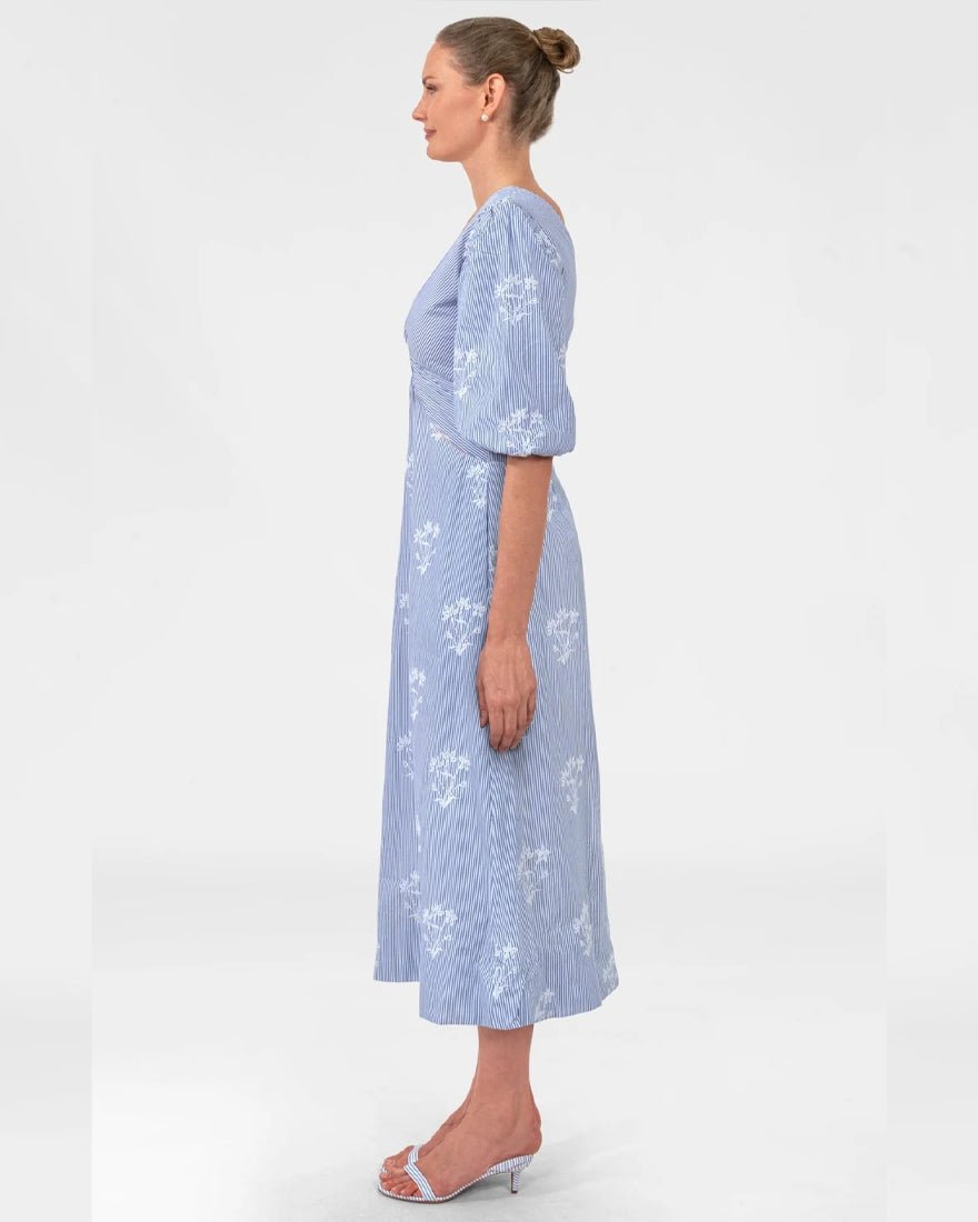 Gretchen Scott - Twister Long Dress - Periwinkle Stripe