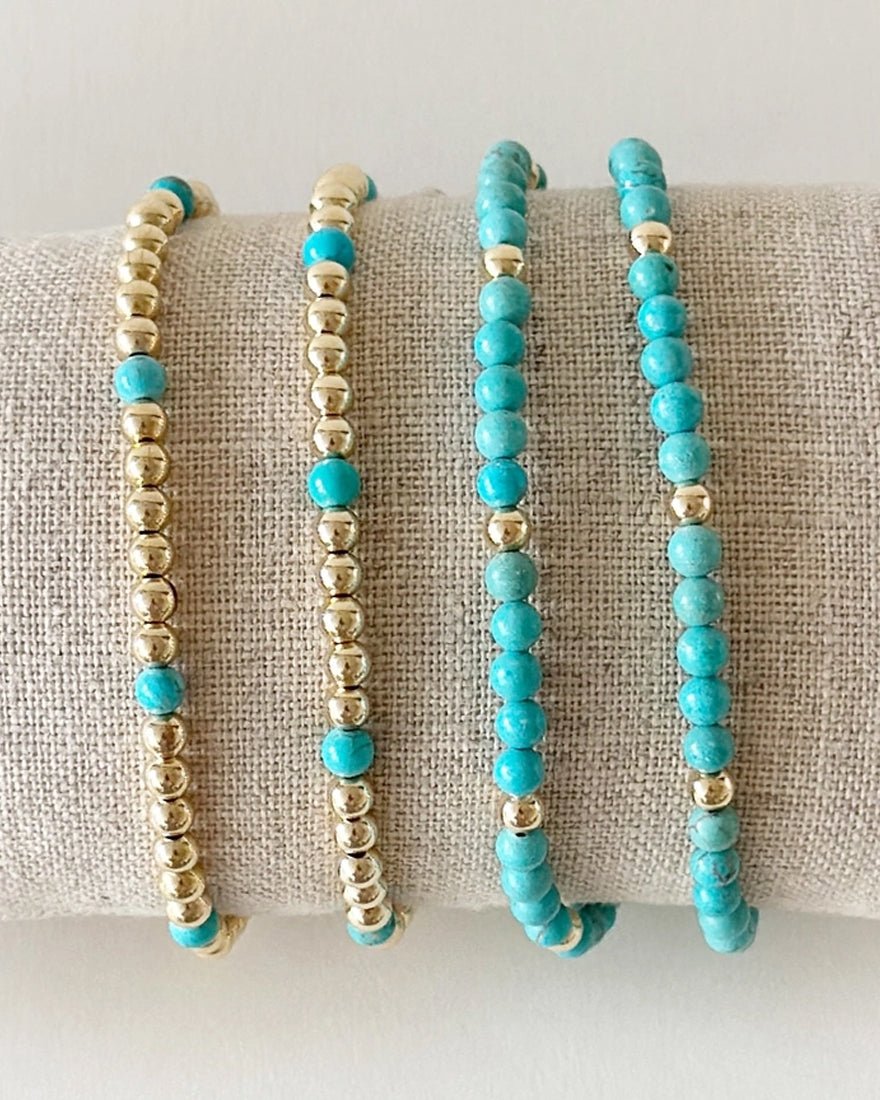 Jeny Baker Designs - Chelsea Bracelet - Gold Turquoise