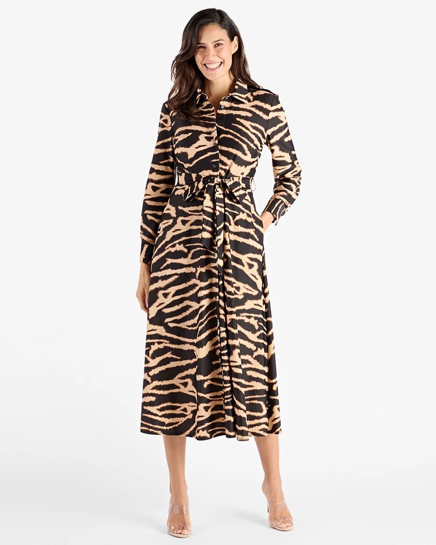 Jude Connally - Kitty Dress - Modern Zebra Black