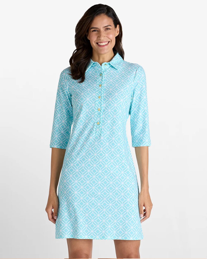 Jude Connally - Susanna Dress - Star Lattice Light Blue