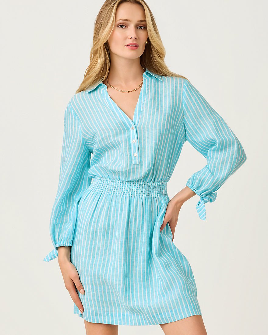 Lilly Pulitzer - Abralynn Linen Shirtdress - Capri Blue Saint Tropez Stripe