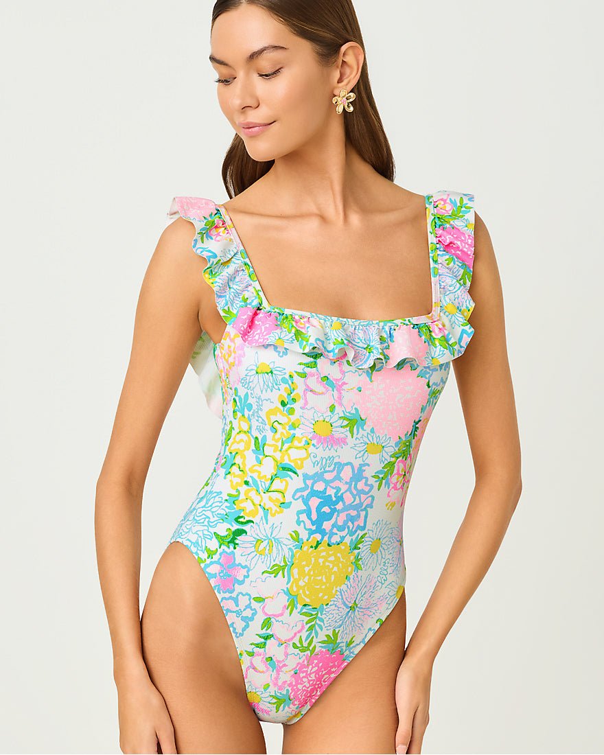 Lilly Pulitzer - Aemma Ruffle One Piece Swimsuit - Multi Lilly Garden
