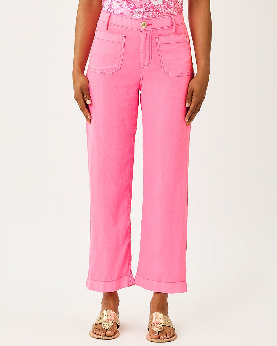 Lilly Pulitzer - Amiko Linen Pant - Cherry Blossom Pink