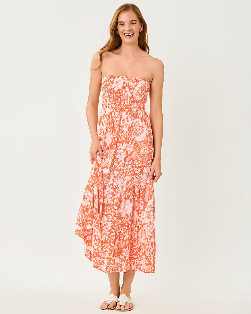 Lilly Pulitzer - Anali Coverup - Sunset Orange Budding Romance