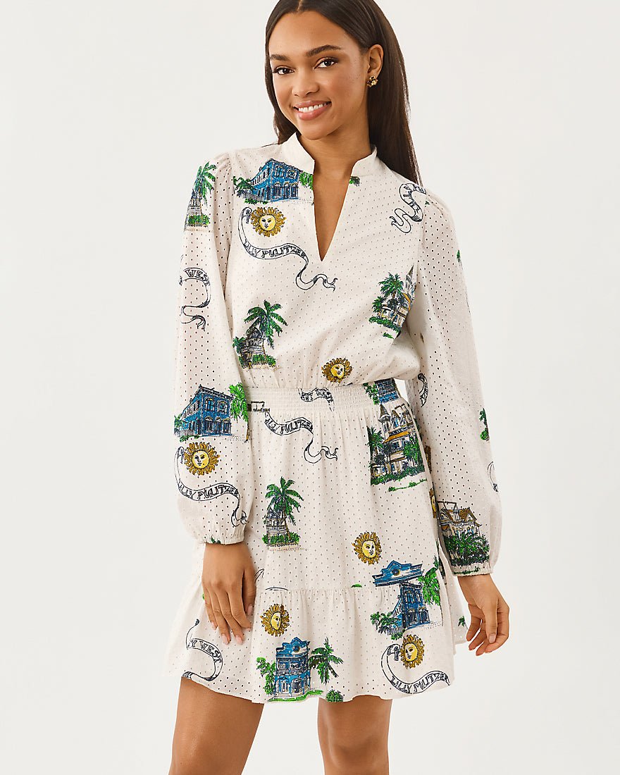 Lilly Pulitzer - Axton Eyelet Dress - Coconut Key West Toile