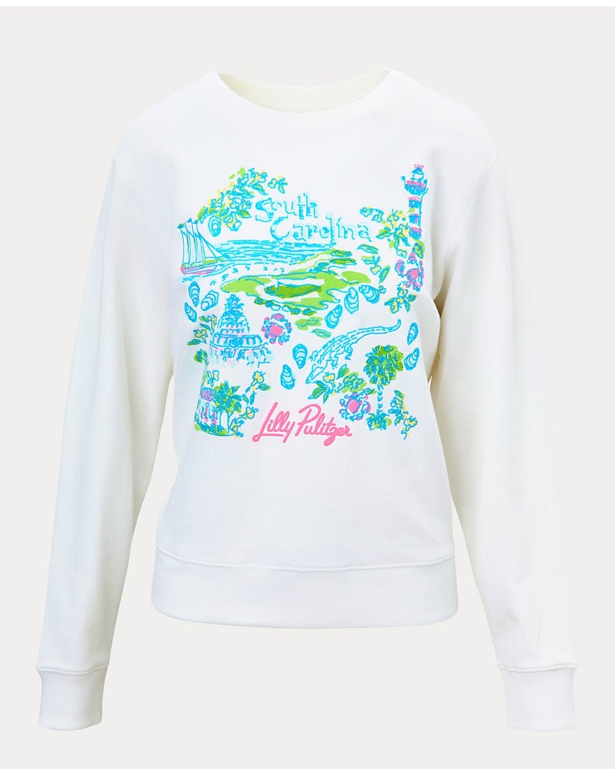 Lilly Pulitzer - Ballad Long Sleeve Sweatshirt - Resort White Key West Destination