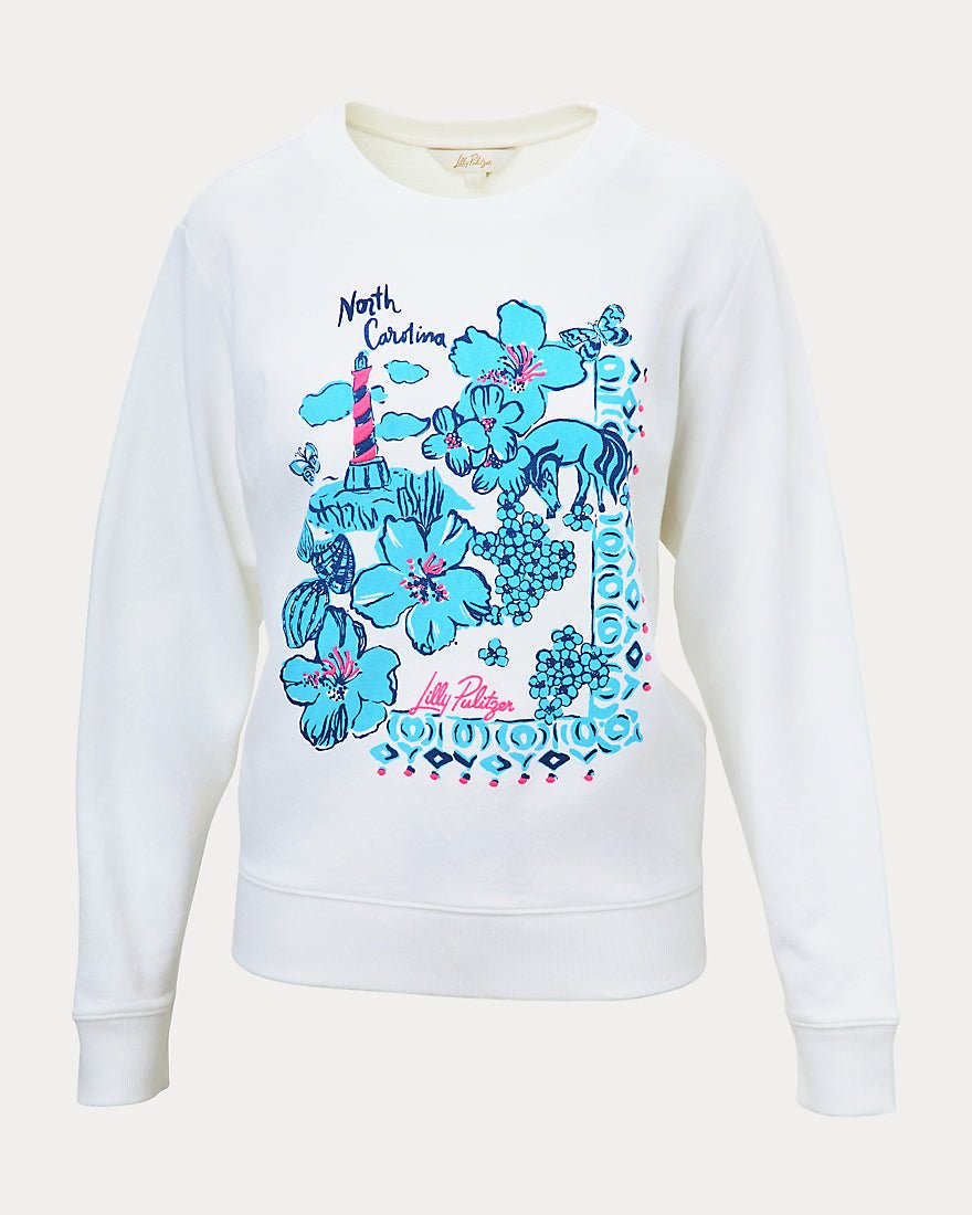 Lilly Pulitzer - Ballad Long Sleeve Sweatshirt - Resort White Key West Destination