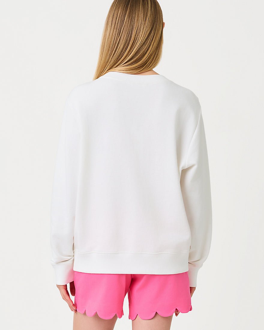 Lilly Pulitzer - Ballad Long Sleeve Sweatshirt - Resort White Palm Beach Destination