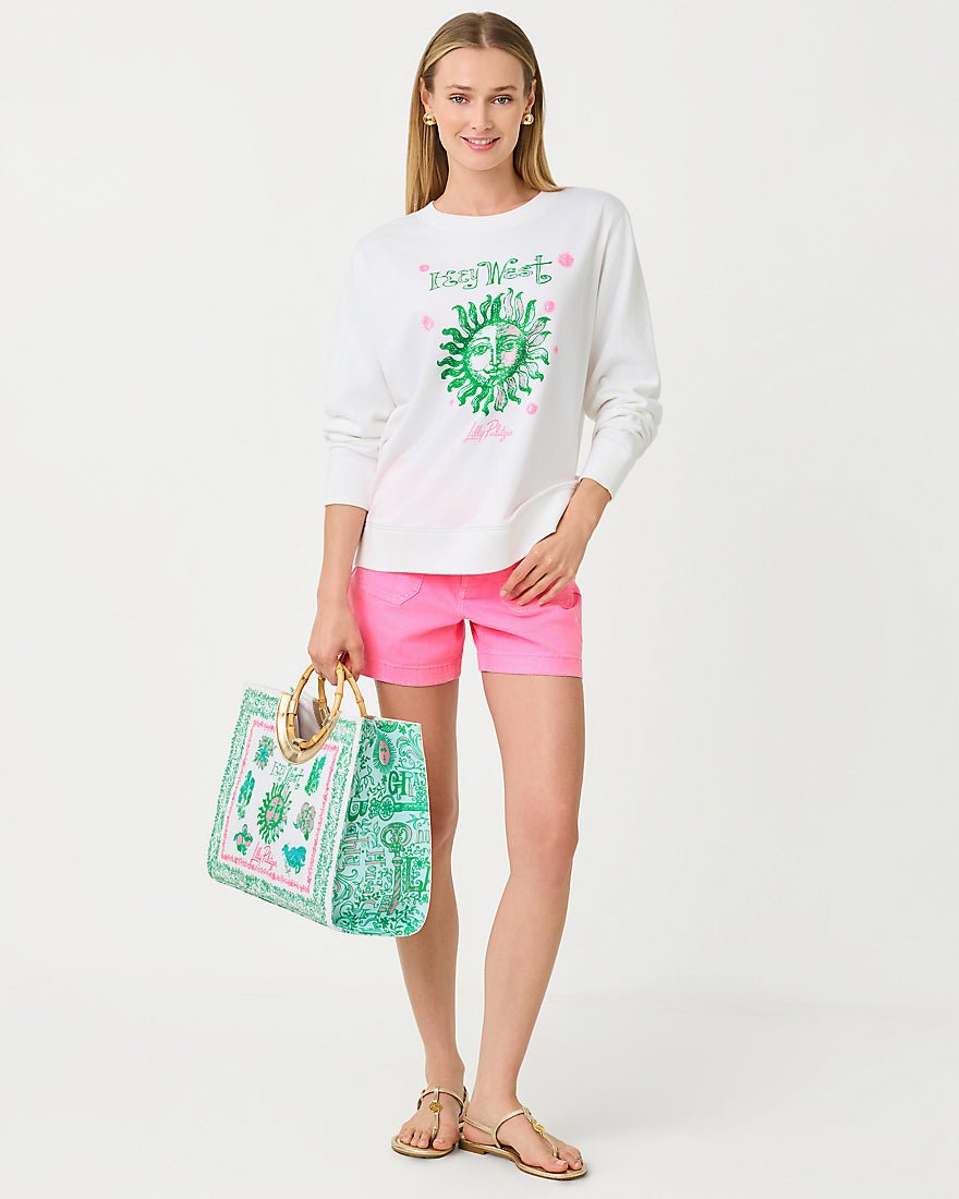 Lilly Pulitzer - Ballad Long Sleeve Sweatshirt - Resort White Palm Beach Destination