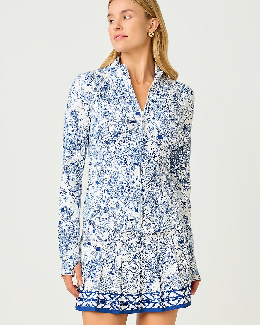 Lilly Pulitzer - Barbados Zip Up Jacket Upf 50 Plus - Starlight Navy Zoology