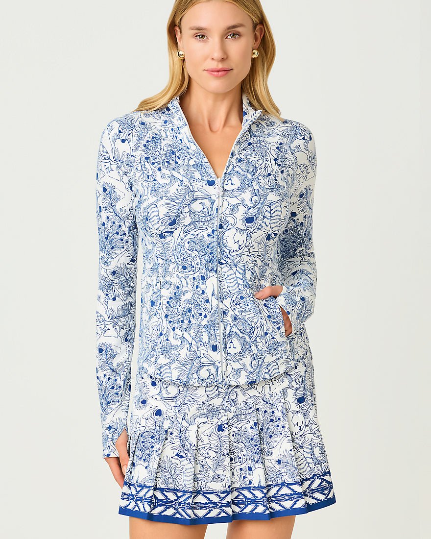 Lilly Pulitzer - Barbados Zip Up Jacket Upf 50 Plus - Starlight Navy Zoology
