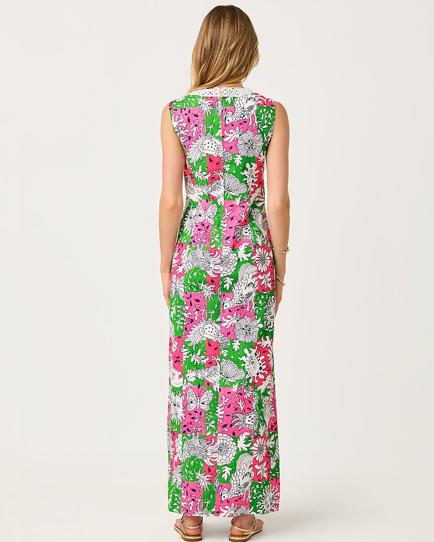Lilly Pulitzer - Barberine Stretch Maxi Shift Dress - Cherry Blossom Pink Chicken Check