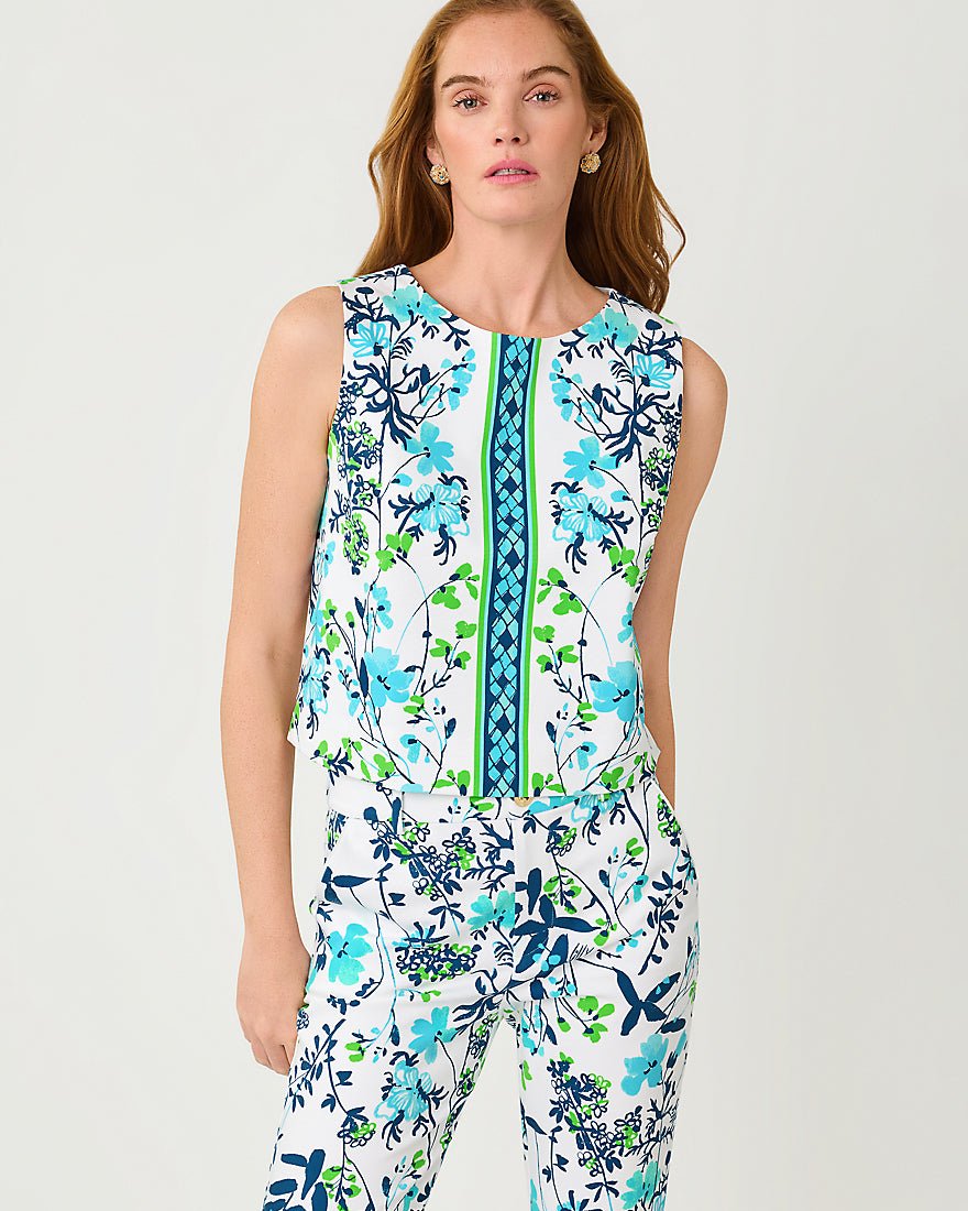 Lilly Pulitzer - Bensen Cropped Top - Resort White Sea Blooms