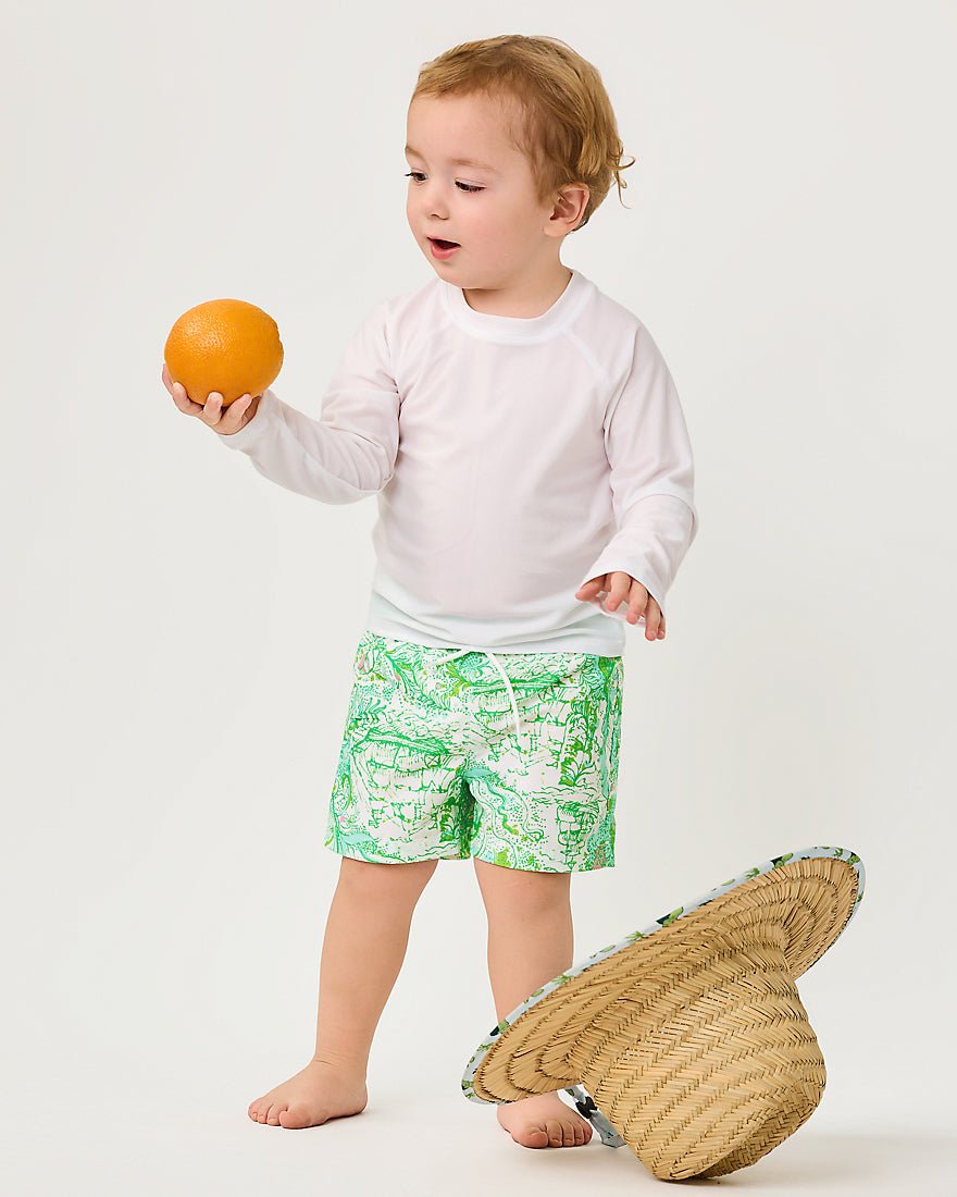 Lilly Pulitzer - Boys Liam Carter Swim Trunk - Resort White Ship To Shore